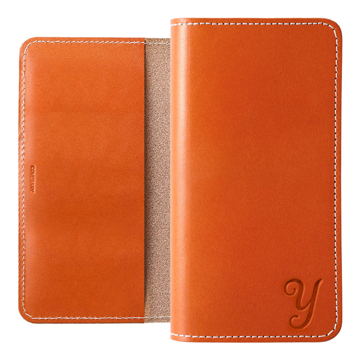 本革 栃木レザー イニシャル 手帳型ケース