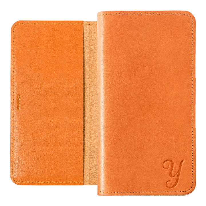 本革 栃木レザー イニシャル 手帳型ケース