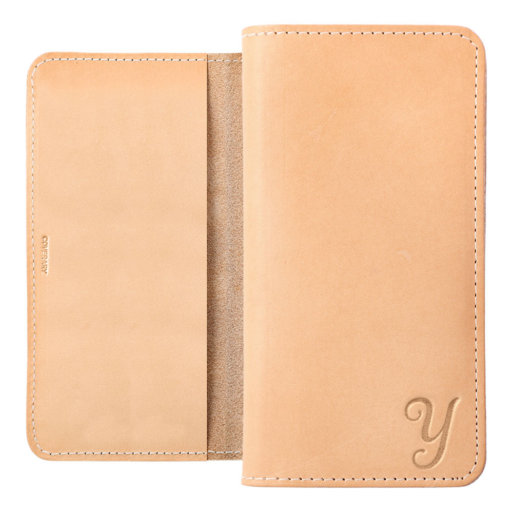 本革 栃木レザー イニシャル 手帳型ケース