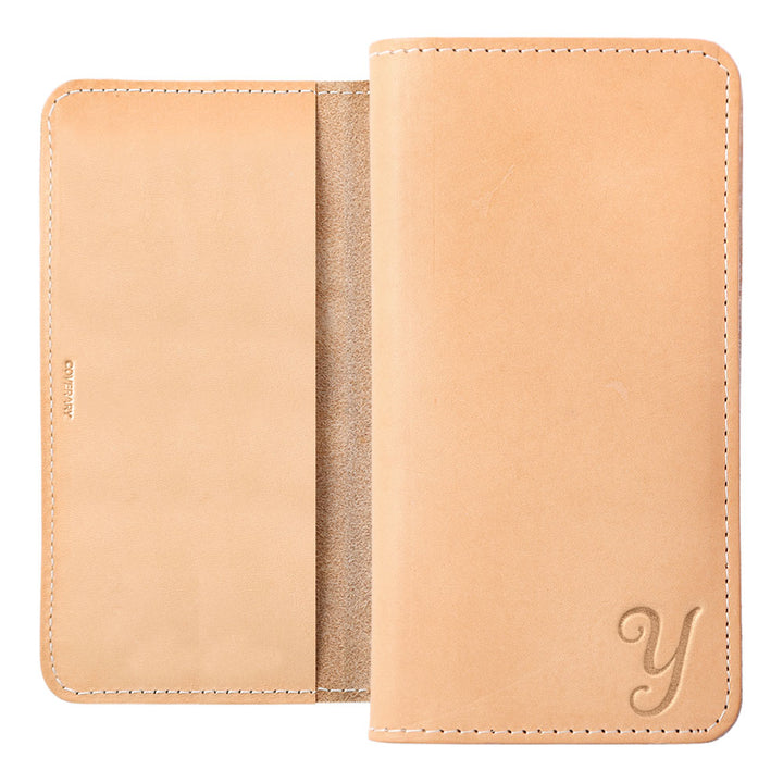 本革 栃木レザー イニシャル 手帳型ケース