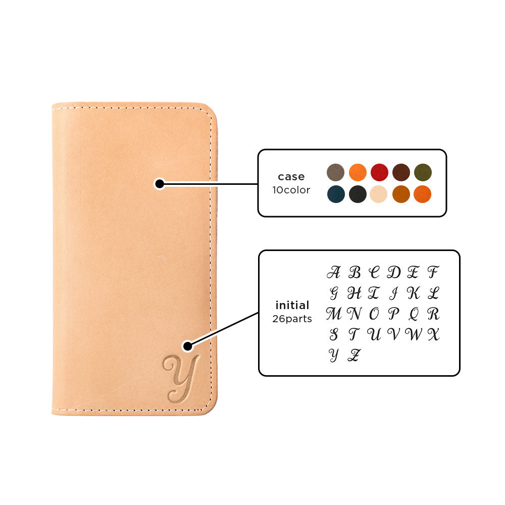 Genuine Leather Tochigi Leather Initial Notebook Case Google Pixel Series