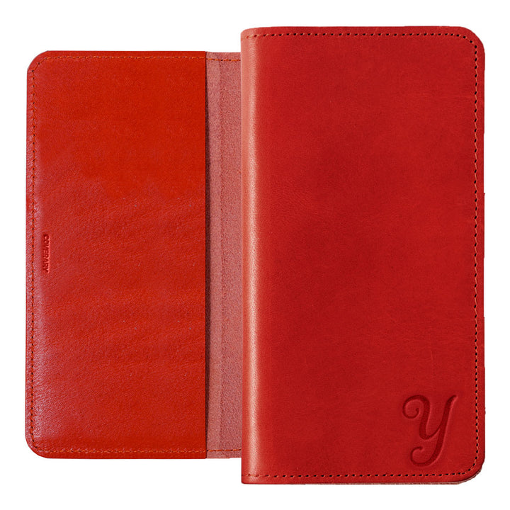 本革 栃木レザー イニシャル 手帳型ケース