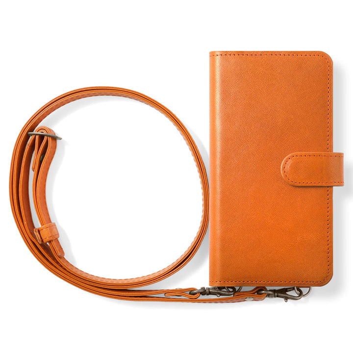 Étui portefeuille avec fonction support et bandoulière en cuir véritable Tochigi (avec ceinture)