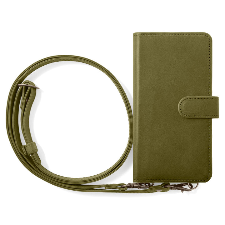 Étui portefeuille avec fonction support et bandoulière en cuir véritable cuir Tochigi (avec ceinture) pour la série Google Pixel