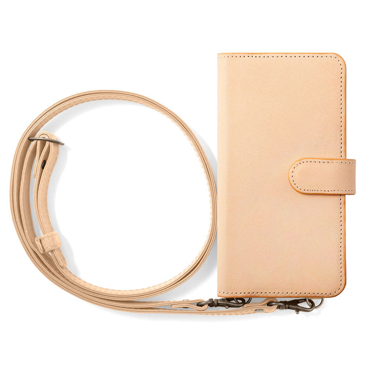 Étui portefeuille avec fonction support et bandoulière en cuir véritable cuir Tochigi (avec ceinture) pour la série Google Pixel