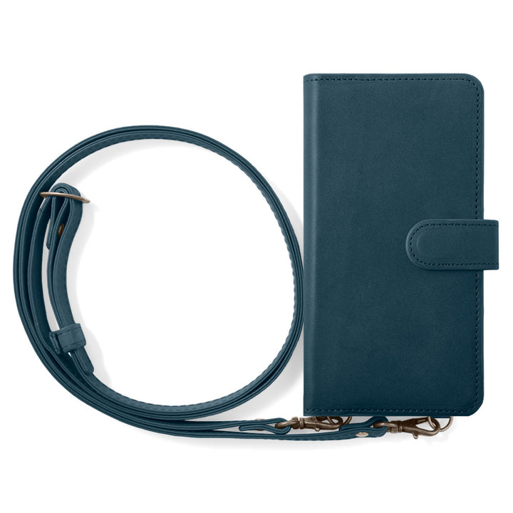 Étui portefeuille avec fonction support et bandoulière en cuir véritable Tochigi (avec ceinture)