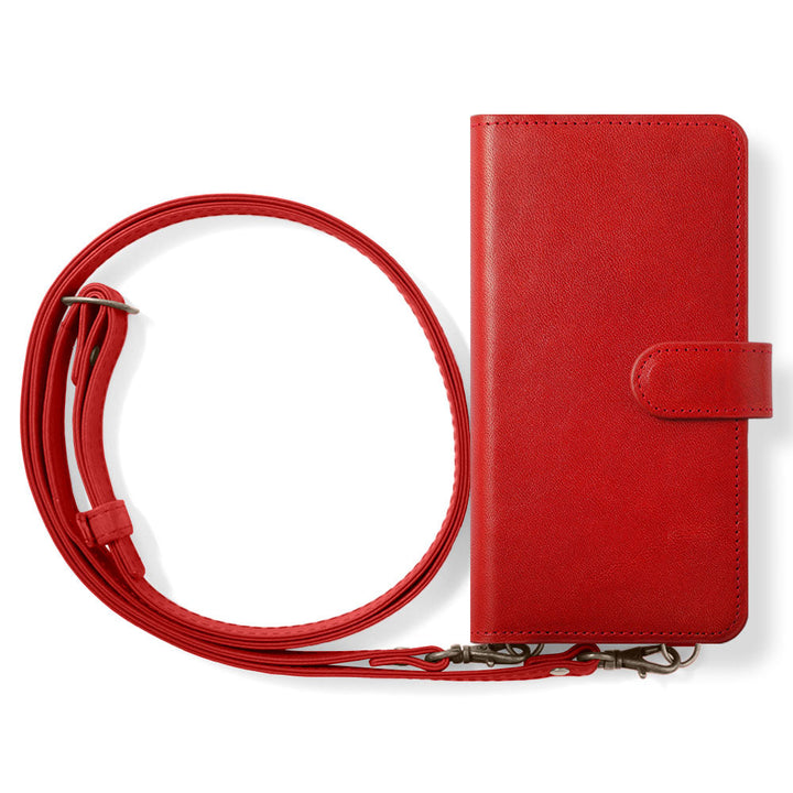 Étui portefeuille avec fonction support et bandoulière en cuir véritable cuir Tochigi (avec ceinture) pour la série Google Pixel