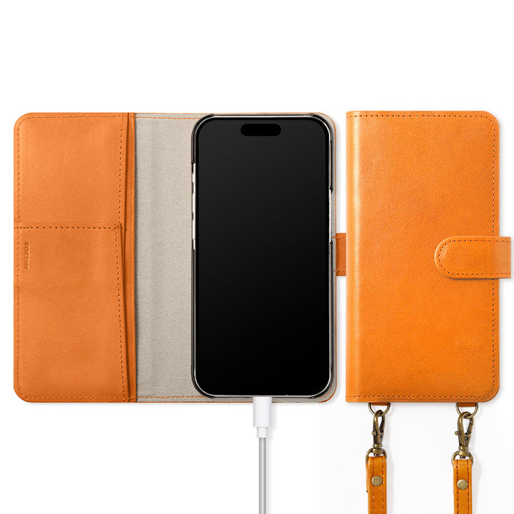 本革 栃木レザー ショルダーストラップ付き スタンド機能 手帳型ケース（ベルトあり）Xperiaシリーズ