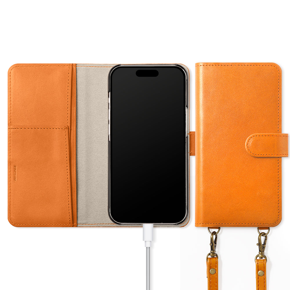 Étui portefeuille avec fonction support et bandoulière en cuir véritable cuir Tochigi (avec ceinture) pour la série Google Pixel