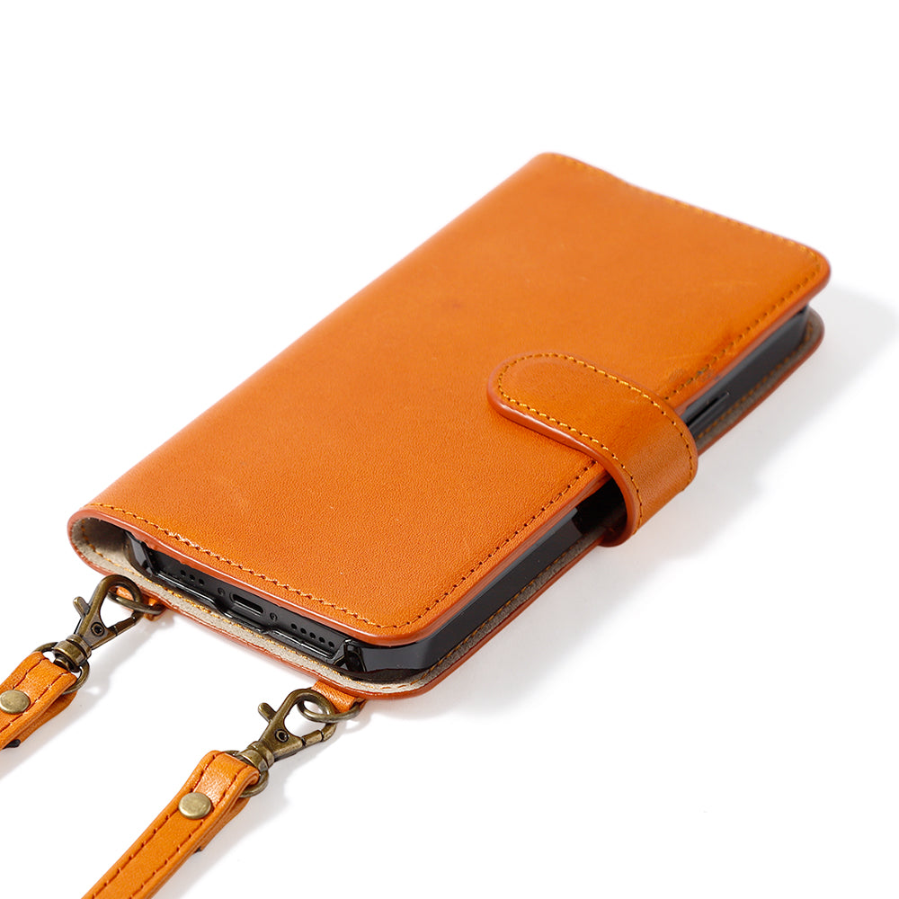 Étui portefeuille avec fonction support et bandoulière en cuir véritable Tochigi (avec ceinture)