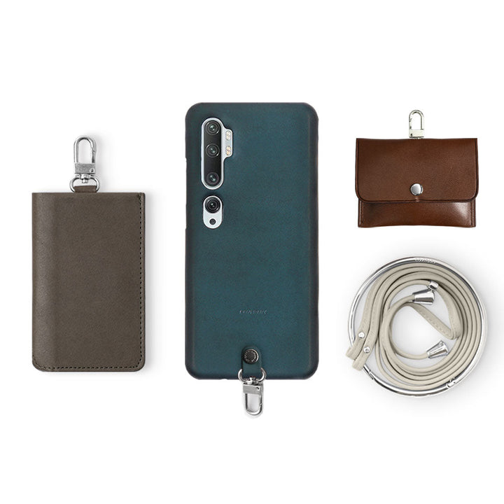 Genuine Leather Tochigi Leather 4-Piece Set A Earphone Case Card Case With Shoulder Strap Back Case Google Pixel Series