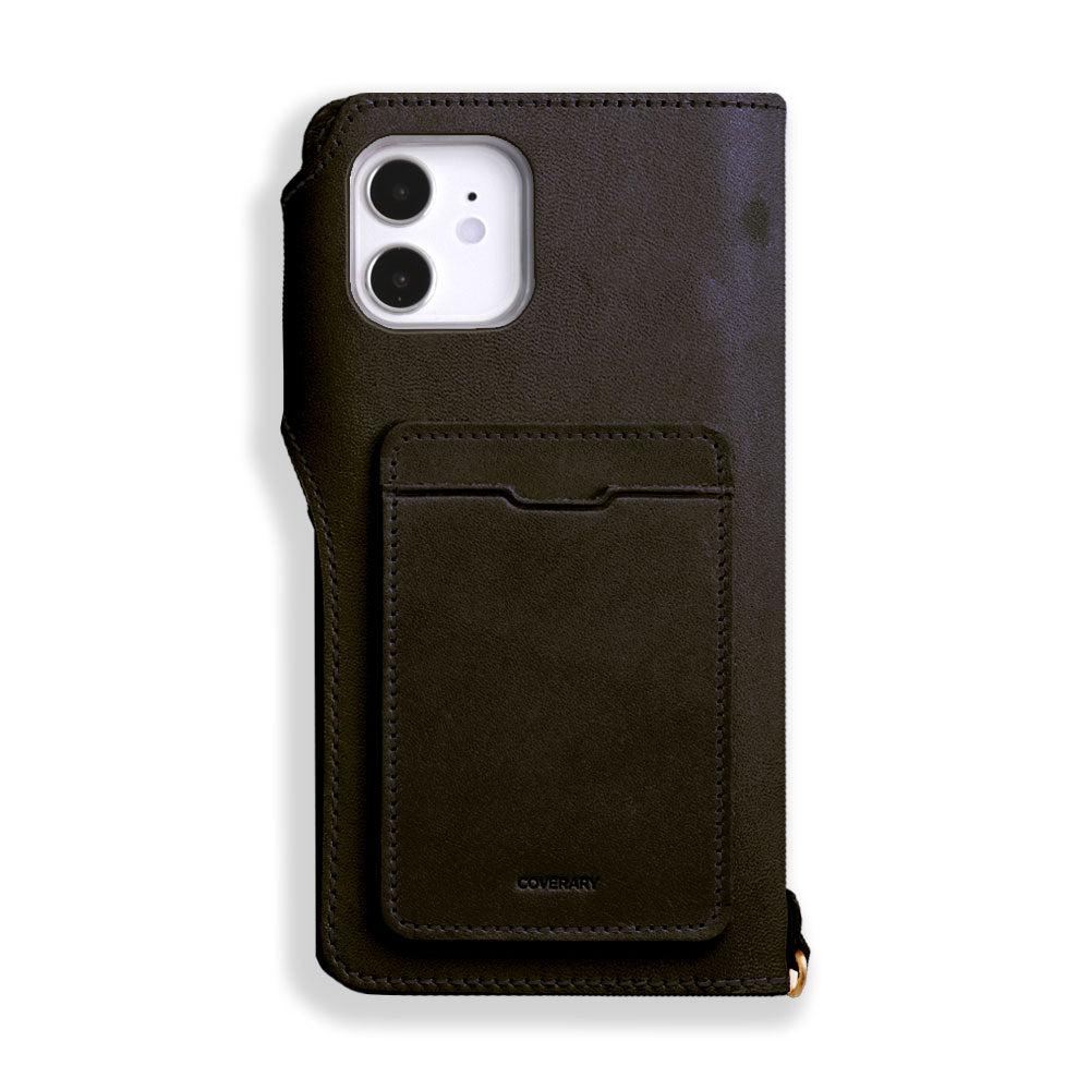 Étui portefeuille en cuir véritable en cuir Tochigi avec poche arrière au choix et rangement pour cartes (avec ceinture) pour la série AQUOS