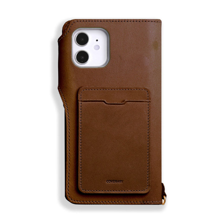 Étui portefeuille en cuir véritable en cuir Tochigi avec poche arrière au choix et rangement pour cartes (avec ceinture) pour la série AQUOS