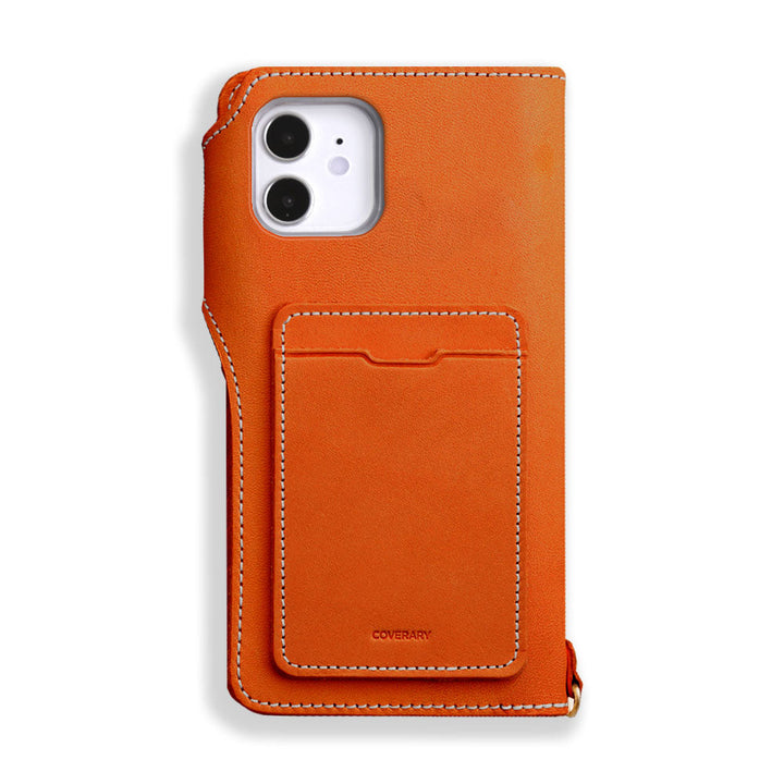 本革 栃木レザー 選べる後ろポケット付き カード収納 手帳型ケース（ベルトあり）iPhoneシリーズ