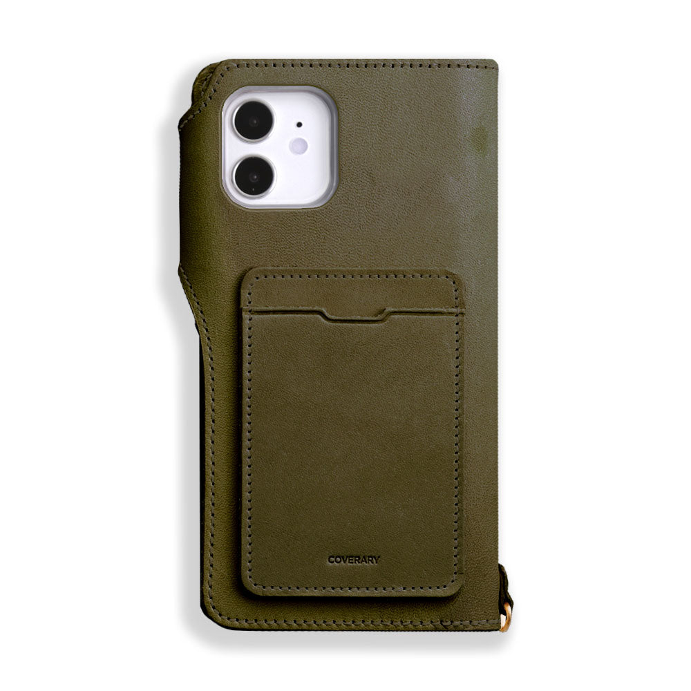 Étui portefeuille en cuir véritable en cuir Tochigi avec poche arrière au choix et rangement pour cartes (avec ceinture) pour la série AQUOS