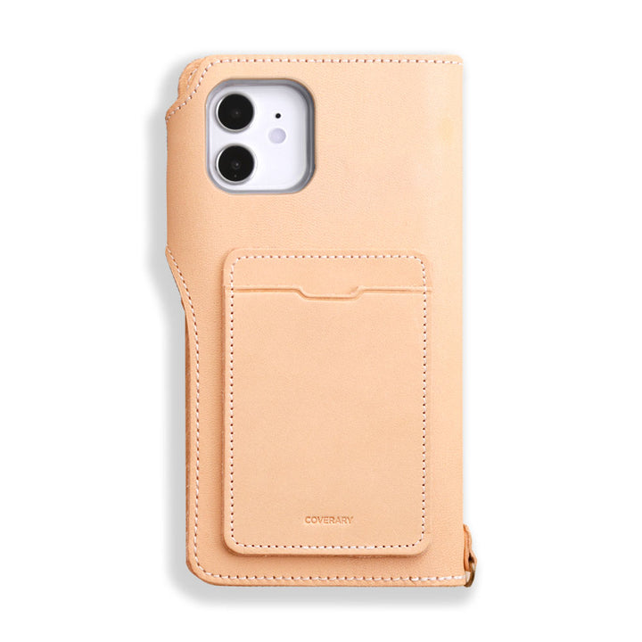 本革 栃木レザー 選べる後ろポケット付き カード収納 手帳型ケース（ベルトあり）