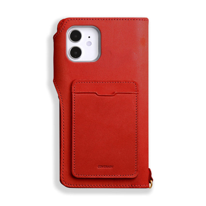 本革 栃木レザー 選べる後ろポケット付き カード収納 手帳型ケース（ベルトあり）iPhoneシリーズ