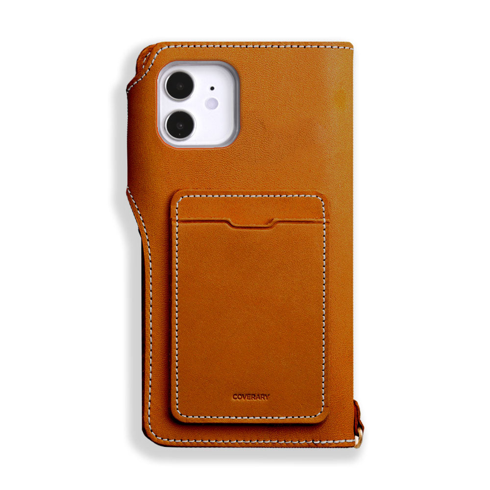 Genuine leather Tochigi leather with selectable back pocket, card storage, notebook-style case (with belt) Galaxy series