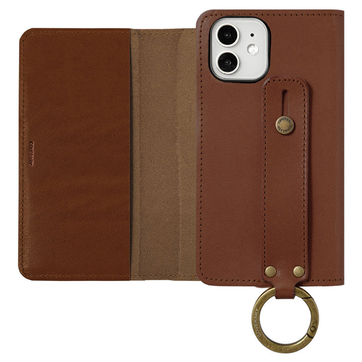 Étui portefeuille avec ceinture à main en cuir véritable Tochigi pour la série Xperia