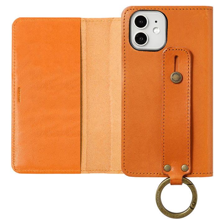 Genuine leather Tochigi leather hand belt attached notebook-style case