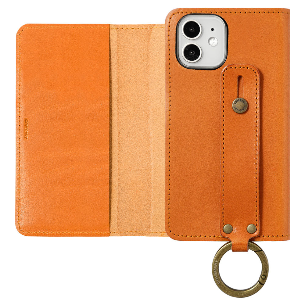 Étui portefeuille avec ceinture à main en cuir véritable Tochigi pour la série Xperia