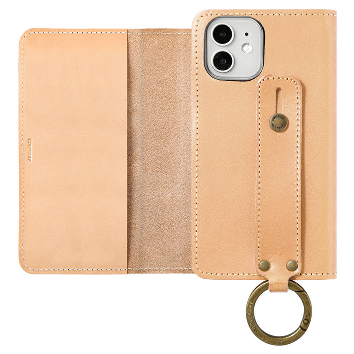 Étui portefeuille avec ceinture à main en cuir véritable Tochigi pour la série Xperia