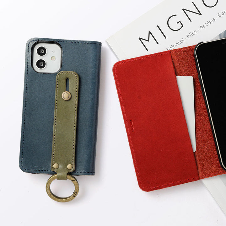 Genuine Leather Tochigi Leather Hand Belt Attached Notebook Case Galaxy Series