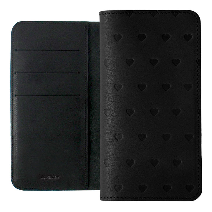 Étui portefeuille en cuir véritable en cuir Tochigi avec rangement pour cartes et motif embossé pour la série iPhone