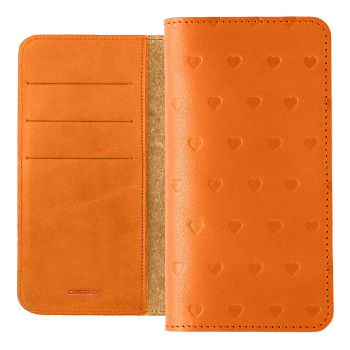 Genuine leather Tochigi leather card storage all-over embossed pattern notebook-style case AQUOS series
