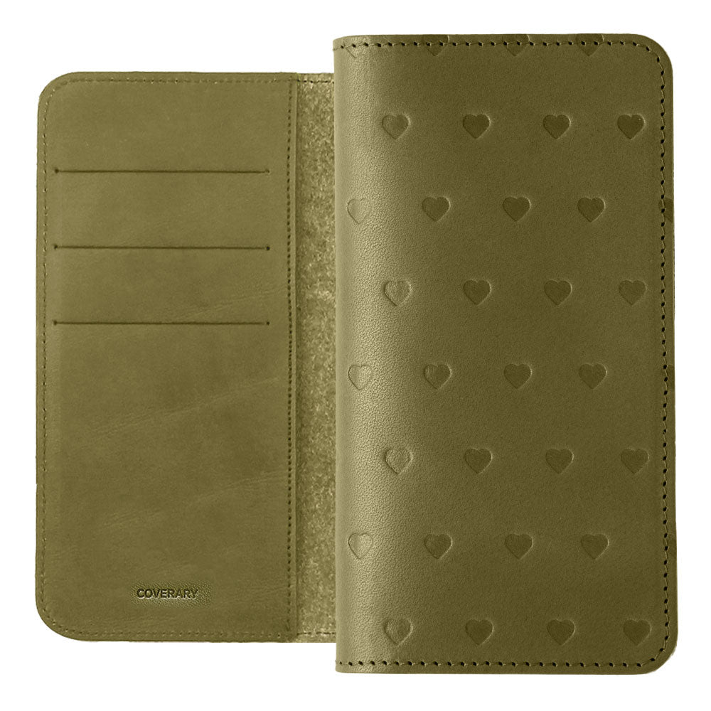 Genuine leather Tochigi leather card storage all-over embossed pattern notebook-style case AQUOS series