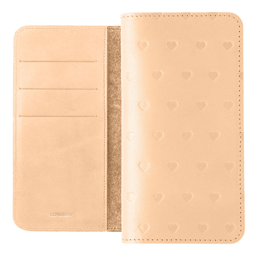 Genuine leather Tochigi leather card storage all-over embossed pattern notebook-style case AQUOS series