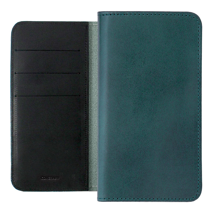 Étui portefeuille bicolore en cuir véritable Tochi Leather avec rangement pour cartes pour la série Xperia