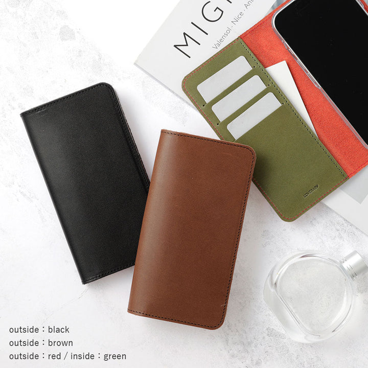 Genuine Leather Tochigi Leather Card Storage Bicolor Notebook Case AQUOS Series