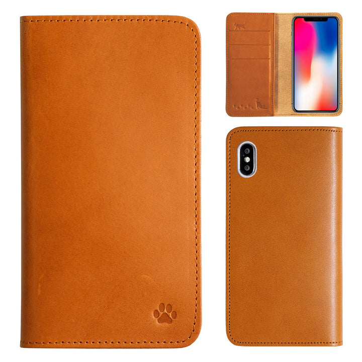 Genuine Leather Tochigi Leather Card Storage Cat Design Engraved Notebook Case Galaxy Series