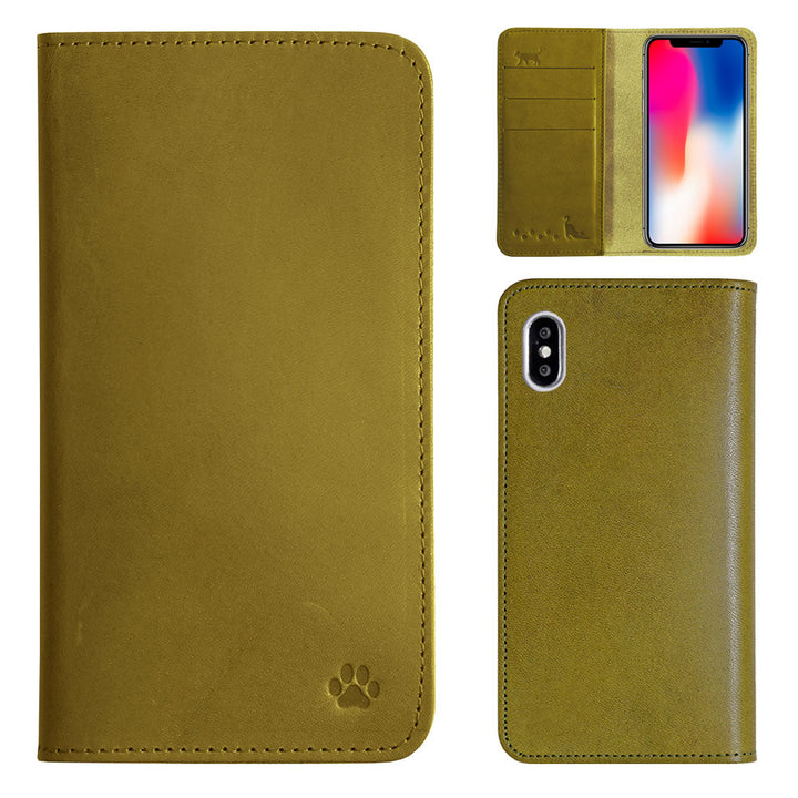 Genuine Leather Tochigi Leather Card Storage Cat Design Engraved Notebook Case Galaxy Series