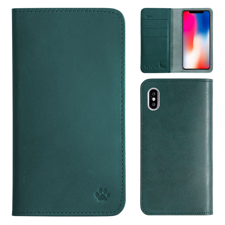 Genuine Leather Tochigi Leather Card Storage Cat Design Engraved Notebook Case Xperia Series