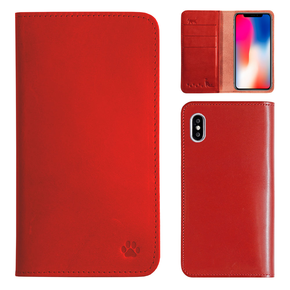 Genuine Leather Tochigi Leather Card Storage Cat Design Engraved Notebook Case Xperia Series