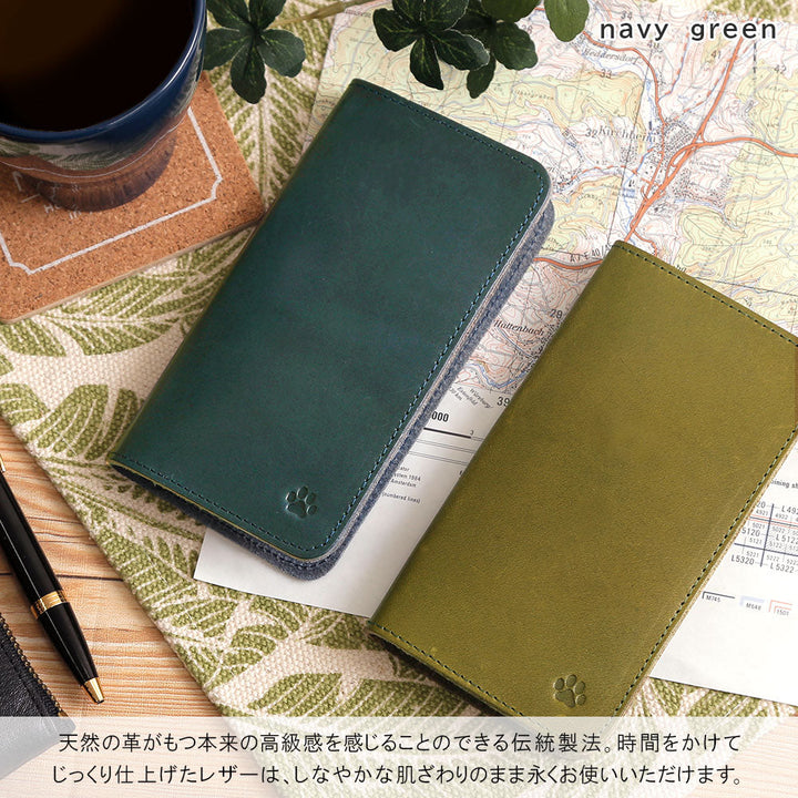 Genuine Leather Tochigi Leather Card Storage Cat Design Engraved Notebook Case Xperia Series