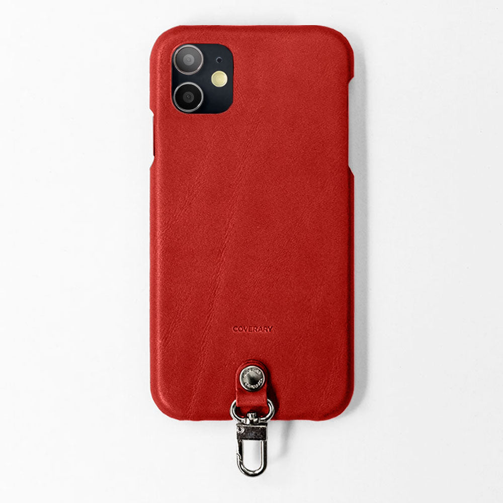 Genuine Leather Tochigi Leather 3-Piece Set B with Card Case & Ring Shoulder Strap Back Case for iPhone Series