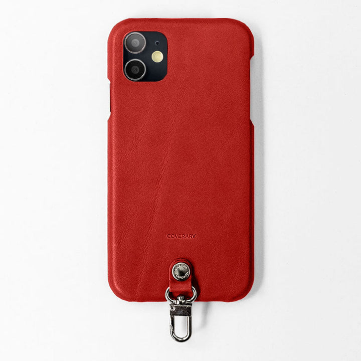 Genuine Leather Tochigi Leather 3-Piece Set B with Card Case & Ring Shoulder Strap Back Case for iPhone Series