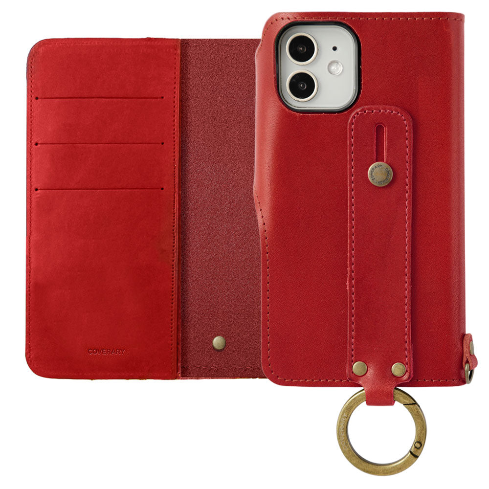 Étui portefeuille en cuir véritable en cuir Tochigi avec rangement pour cartes et sangle de poignet (avec sangle) pour la série Galaxy