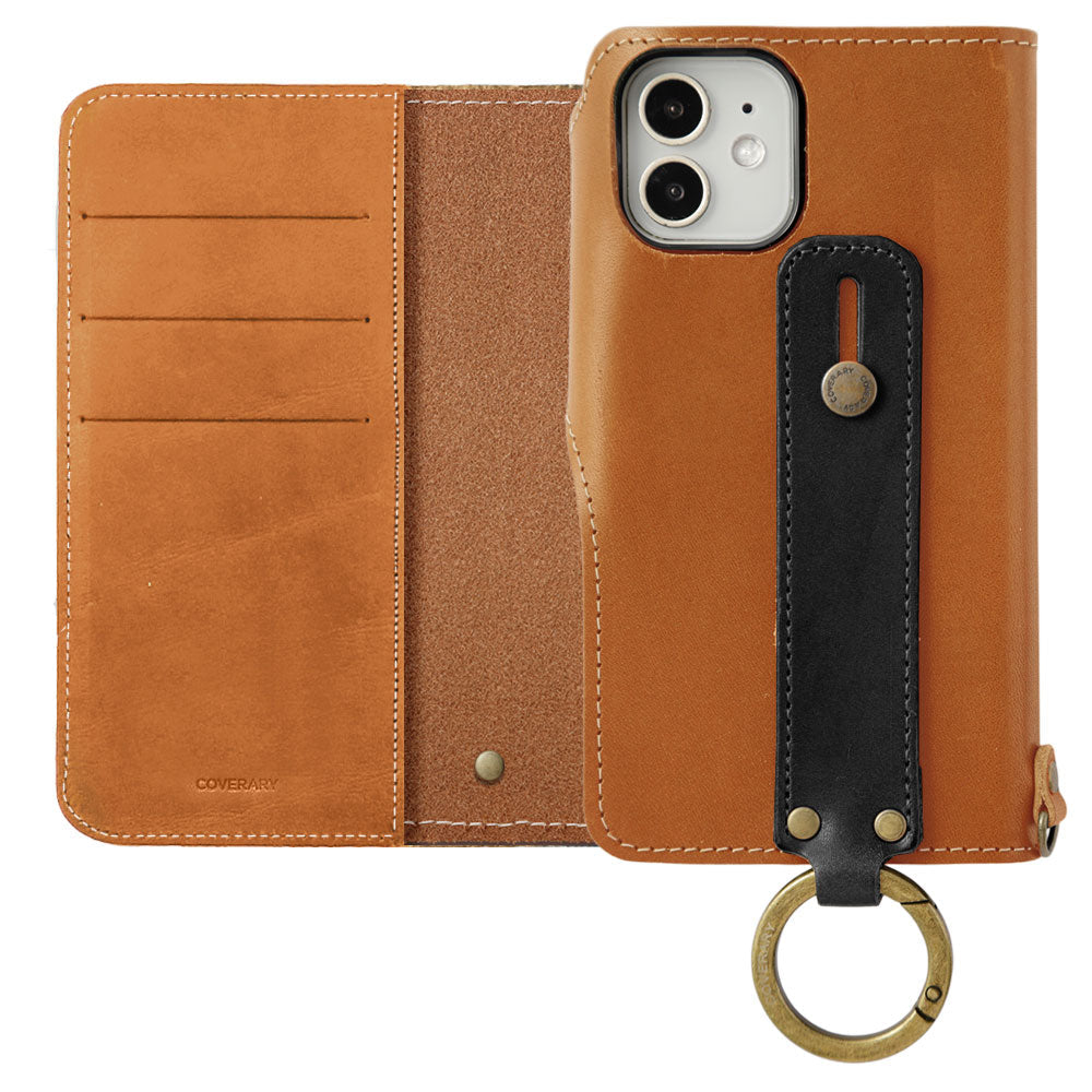 Genuine leather Tochigi leather card storage with hand belt notebook-style case (with belt) Xperia series