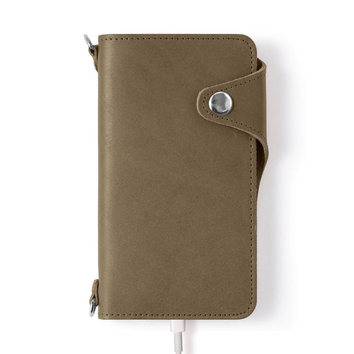 Étui portefeuille en cuir véritable en cuir Tochigi avec design personnel, bandoulière, rangement pour cartes