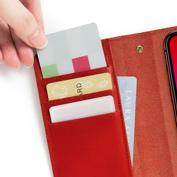 本革 栃木レザー カード収納 ショルダーストラップ付き 手帳型ケース（ベルトあり） iPhoneシリーズ