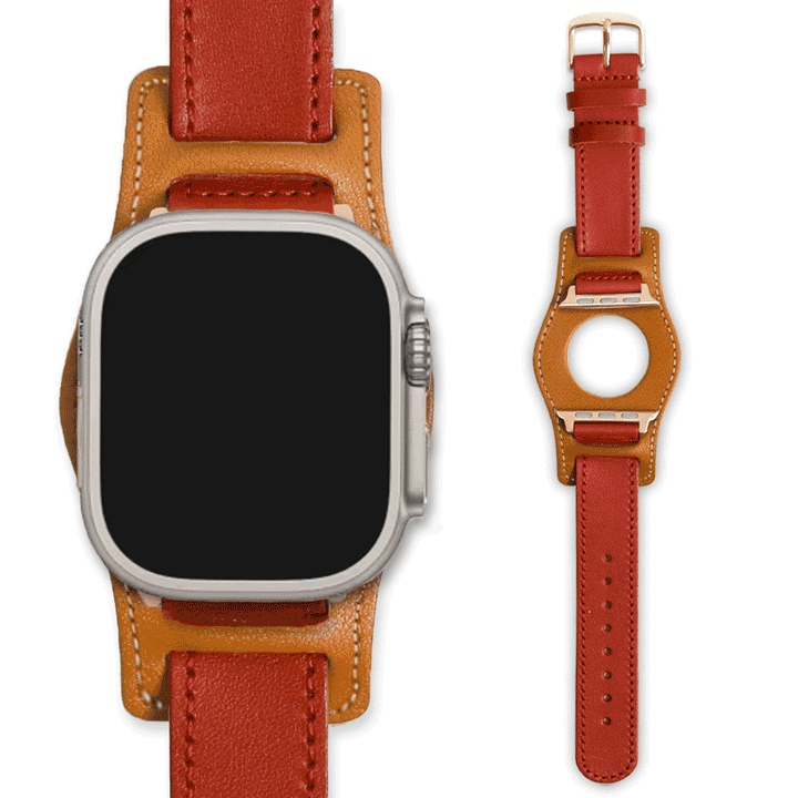 Self-designed cuffed Apple Watch band made of genuine Tochigi leather