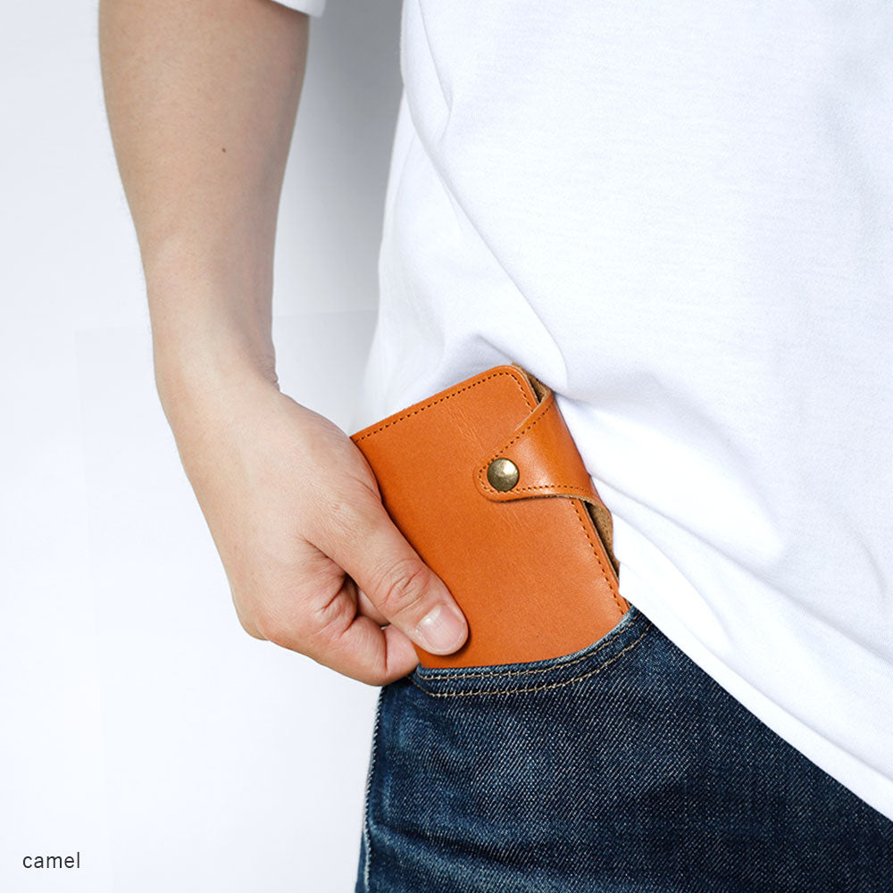 Genuine Leather Tochigi Leather Card Storage Notebook Case (with Belt) AQUOS Series