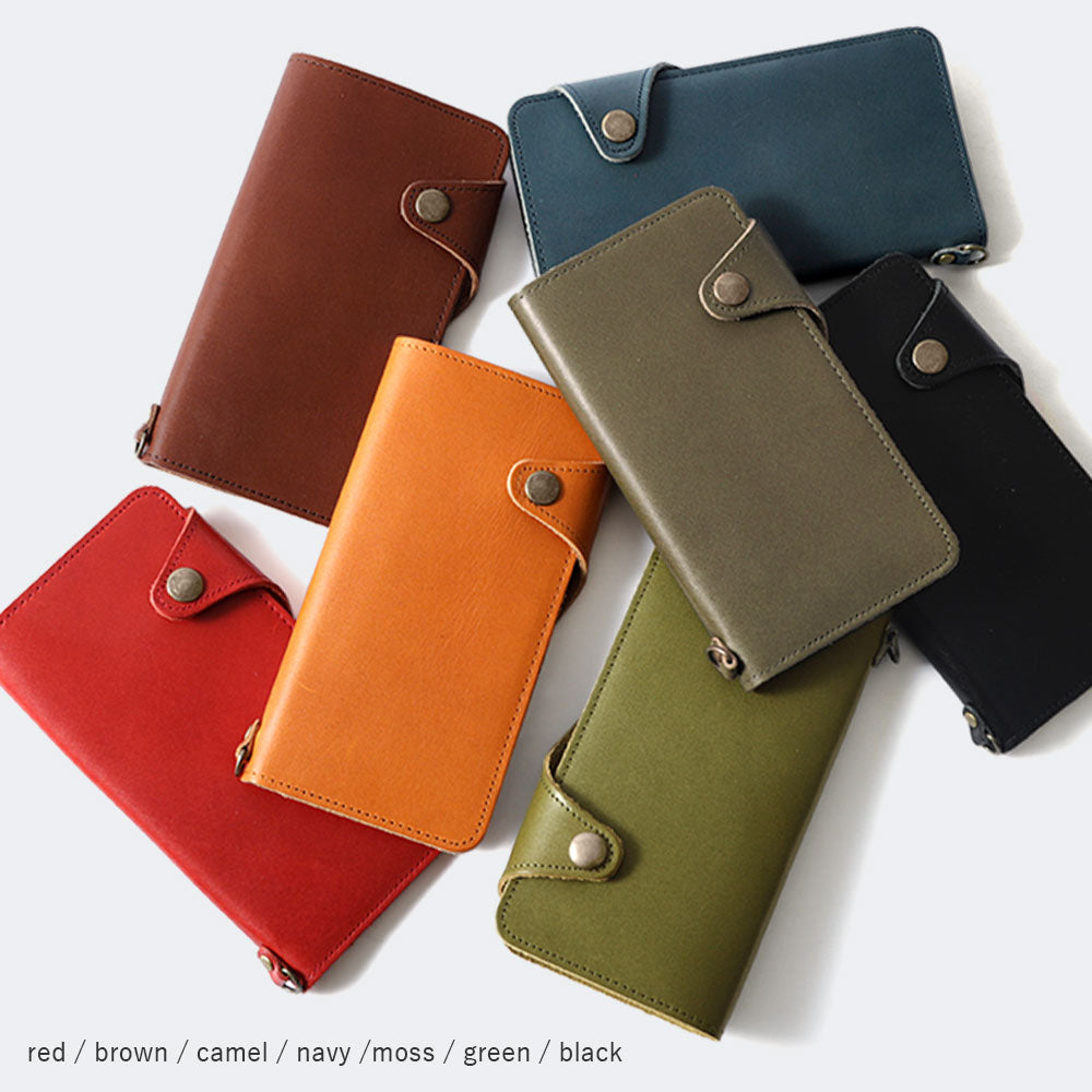 Genuine Leather Tochigi Leather Card Storage Notebook Case (with Belt) AQUOS Series