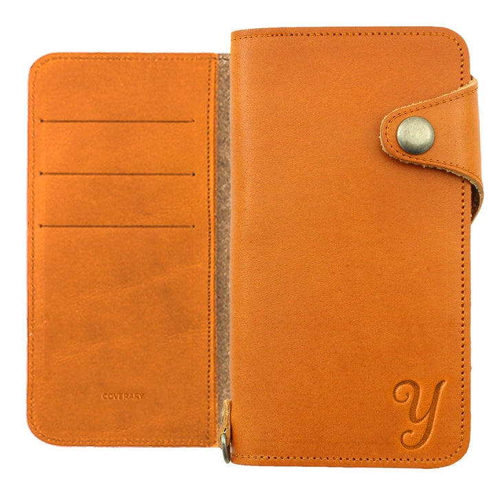 Genuine Leather Tochigi Leather Card Storage Initial Notebook Case (with Belt) AQUOS Series