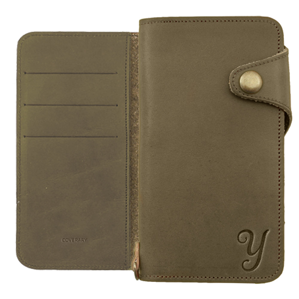 Genuine Leather Tochigi Leather Card Storage Initial Notebook Case (with Belt) AQUOS Series