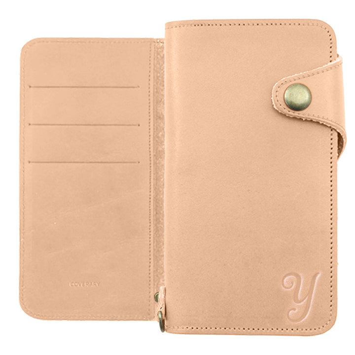 Genuine Leather Tochigi Leather Card Storage Initial Notebook Case (with Belt) AQUOS Series